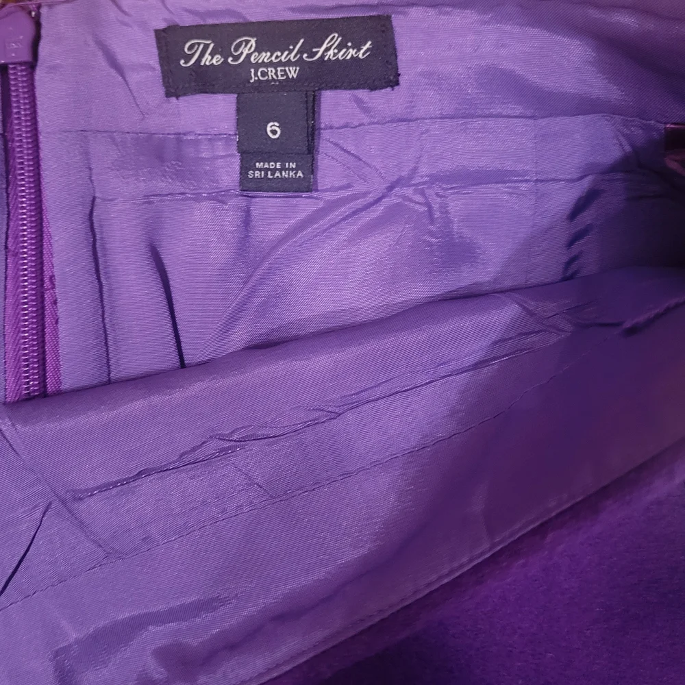 🔥 BUNDLE DEAL: 3/$25 OR 5/$50 The J Crew Pencil Skirt In Purple Wool Size 6 - Picture 3 of 5